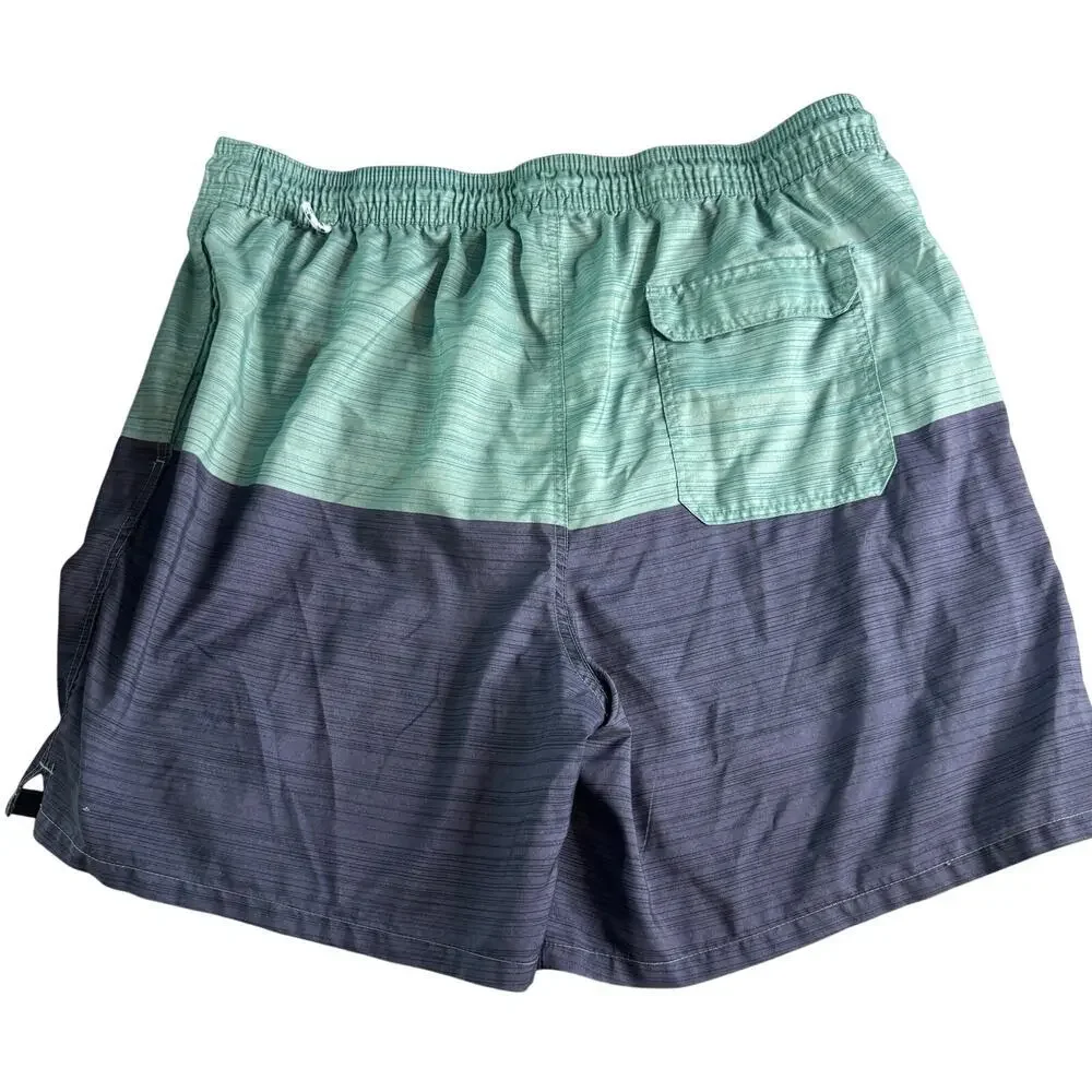 Goodfellow & Co Men’s Swim Trunks XXL Green Gray Colorblock Board Shorts